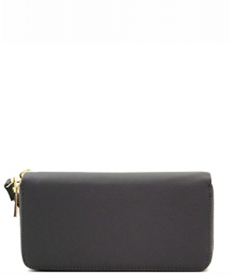 Simple Double Zip-Around Wallet OCK-W0095 CGREY